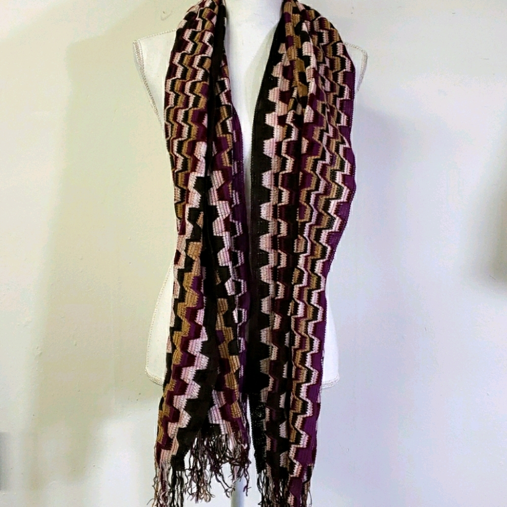 Missoni Scarf Purple, Brown Pink and Tan Mix